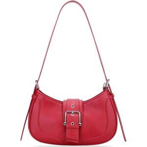 Shoulder Bags, Retro Crescent Handbag Red
